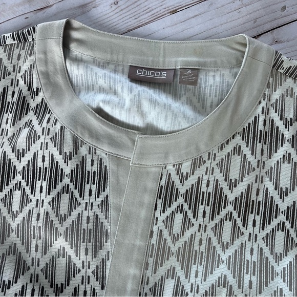 Chicos Cotton Stretch Blazer in Tan and Gray size XL - Picture 10 of 13